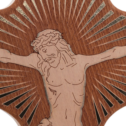 Crocifisso in legno, corpo inciso. Altezza 30 cm