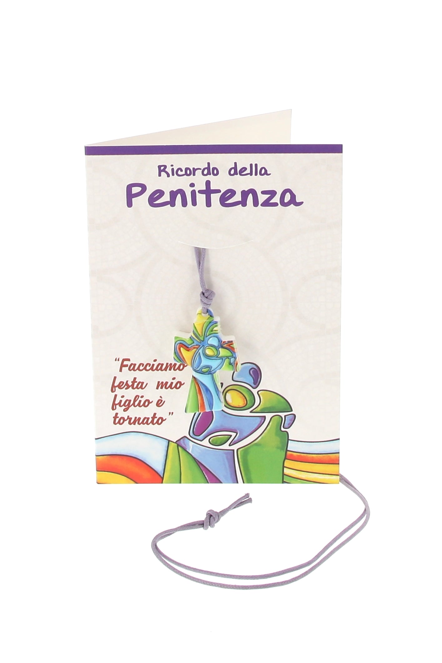 Ricordino Confessione - ciondolo Croce in polimero. Altezza 3,5 cm