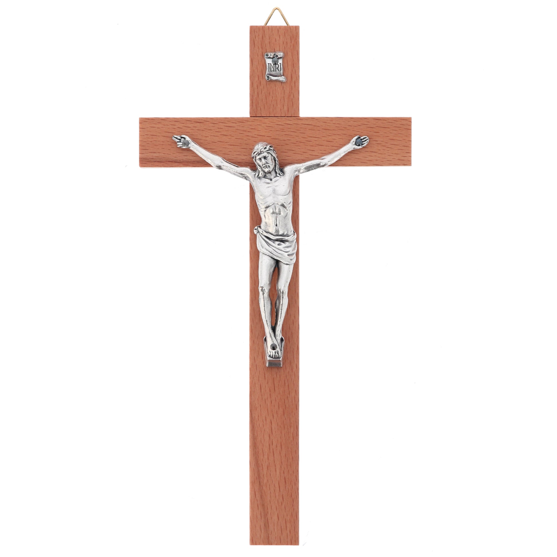 Crocifisso in legno e corpo in metallo. Altezza 28 cm