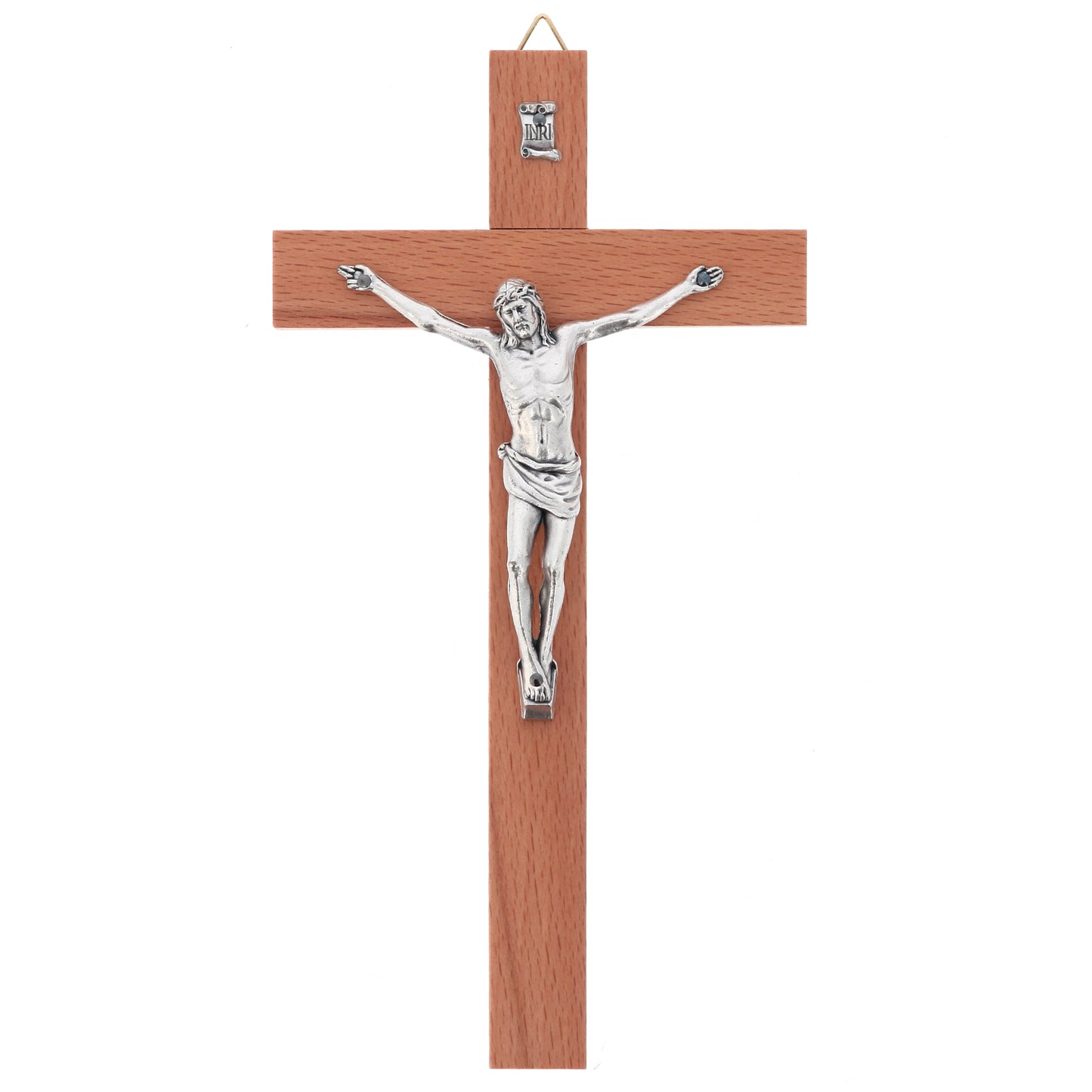 Crocifisso in legno e corpo in metallo. Altezza 24,5 cm