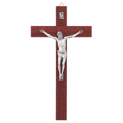 Crocifisso in legno e corpo in metallo. Altezza 20,5 cm