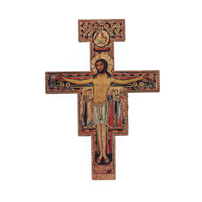 Crocifisso San Damiano in legno. Altezza 14 cm