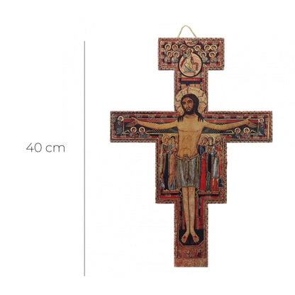 Crocifisso San Damiano in legno. Altezza 40 cm