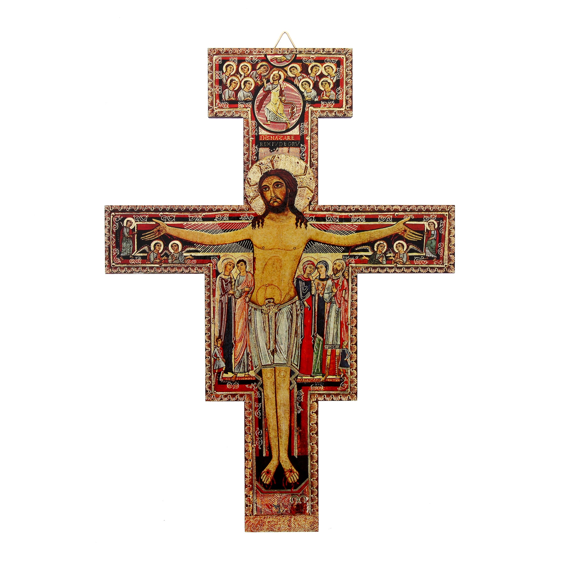 Crocifisso San Damiano in legno. Altezza 24 cm
