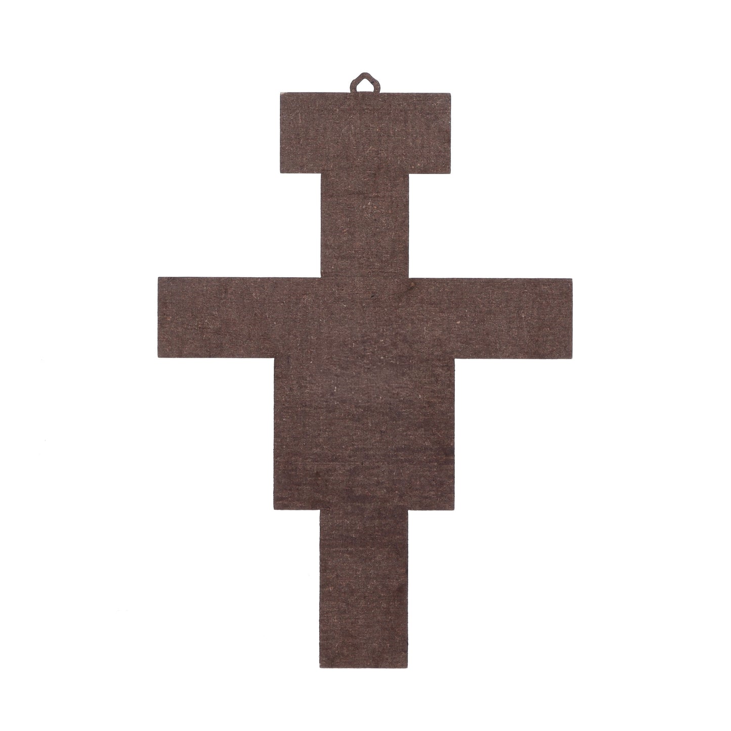 Crocifisso San Damiano in legno con gancio in legno. Altezza 24 cm