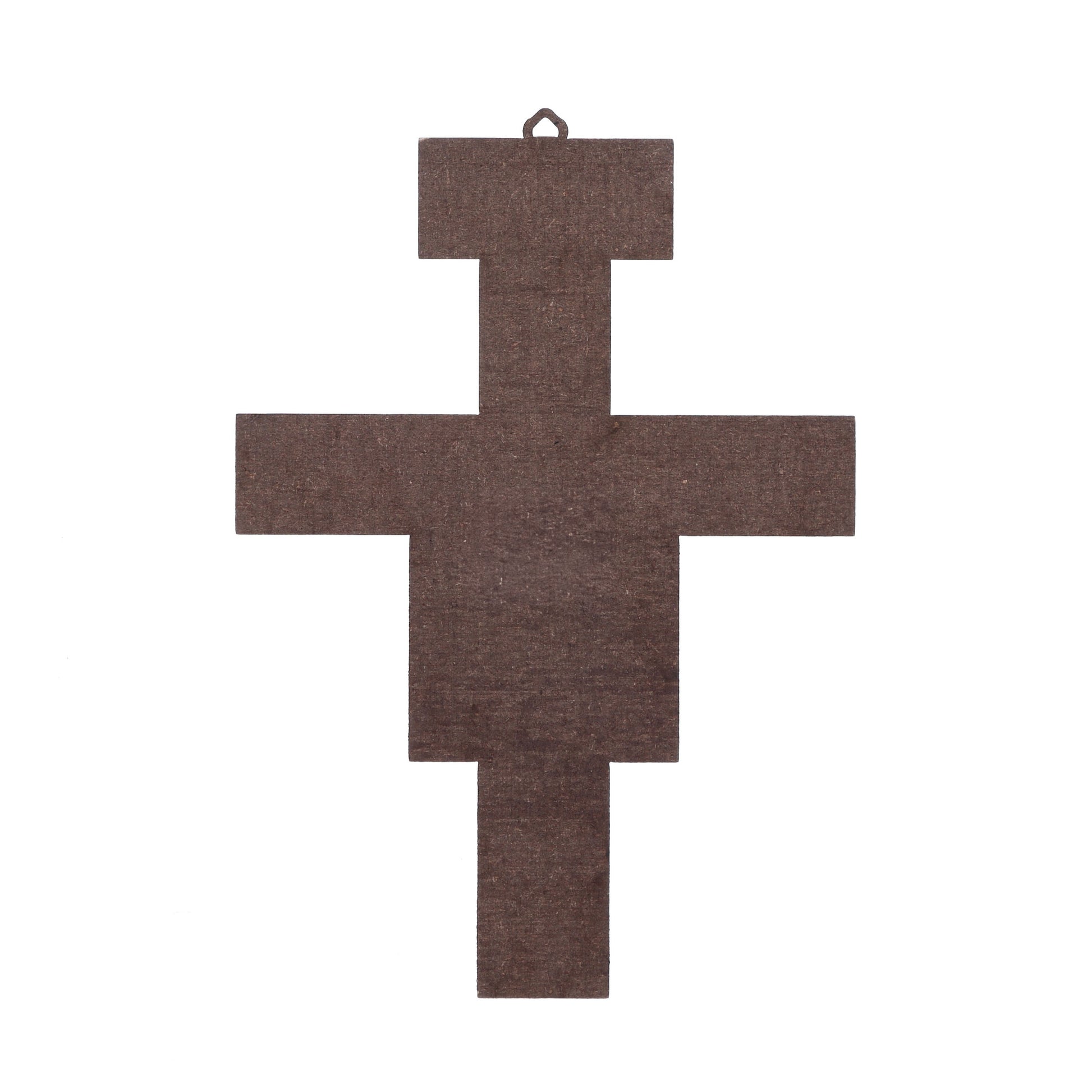 Crocifisso San Damiano in legno con gancio in legno. Altezza 24 cm