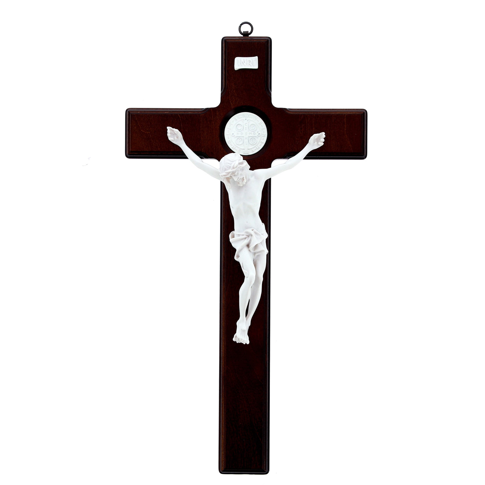 Crocifisso in legno corpo in resina fosforescente. Altezza 47 cm