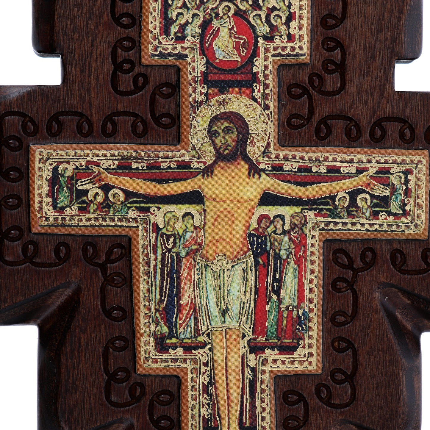 Crocifisso san Damiano in legno. Altezza 13 cm