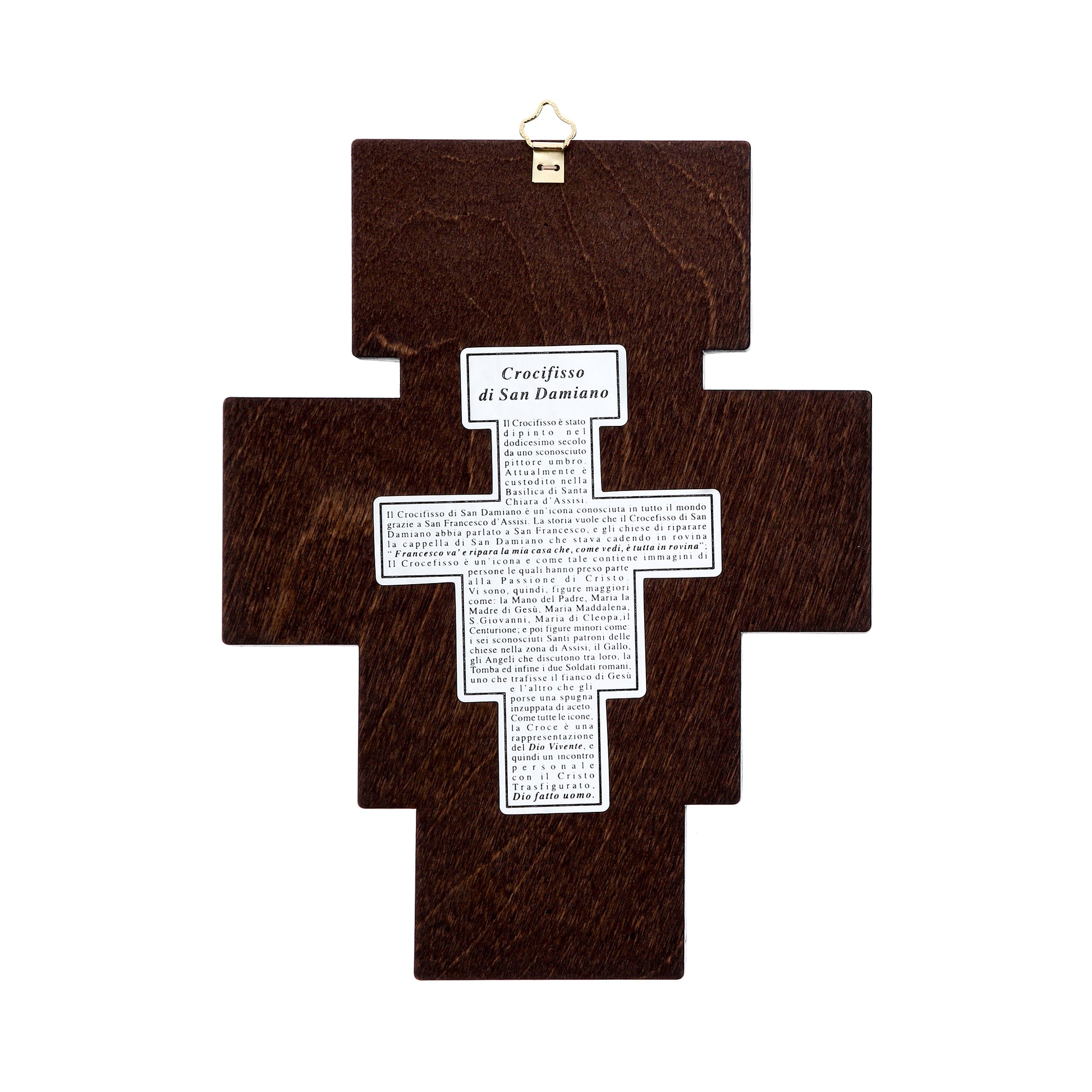 Crocifisso san Damiano in legno h. 22 cm