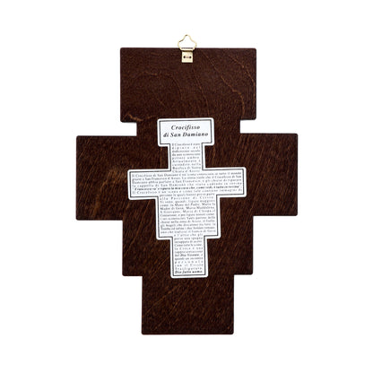 Crocifisso san Damiano in legno h. 22 cm