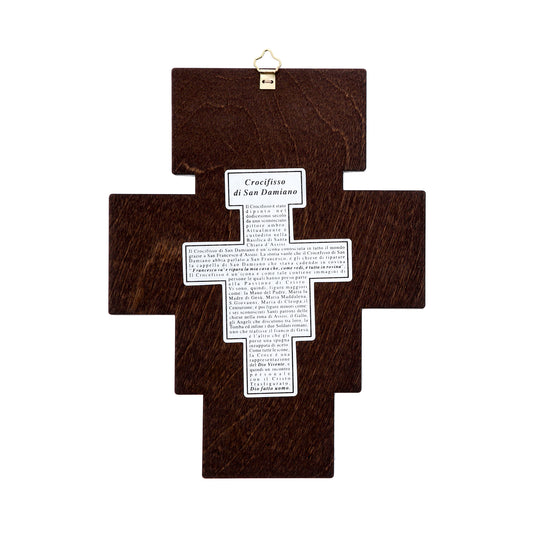 Crocifisso san Damiano in legno h. 22 cm
