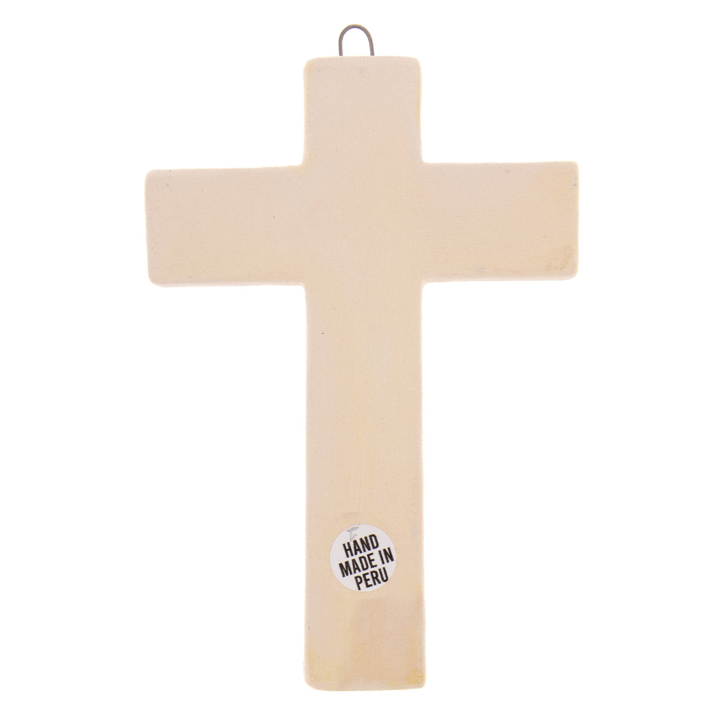 Croce in ceramica smaltata realizzata a mano. Altezza 12 cm