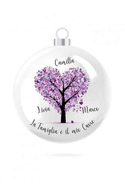 Pallina di Natale in porcellana bianca da personalizzare. Diametro 8 cm