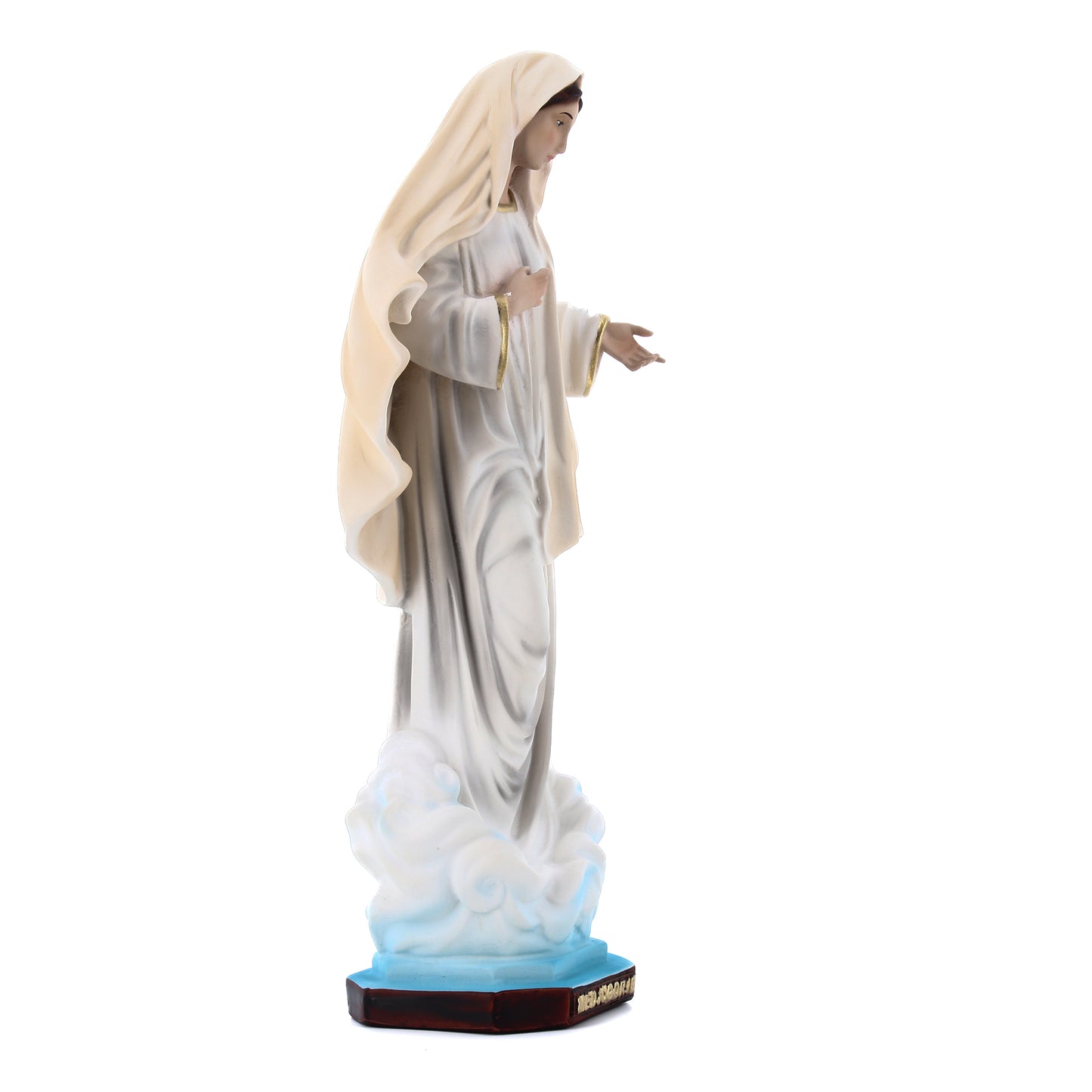 Statua Madonna Regina della pace, in resina. Altezza 30 cm