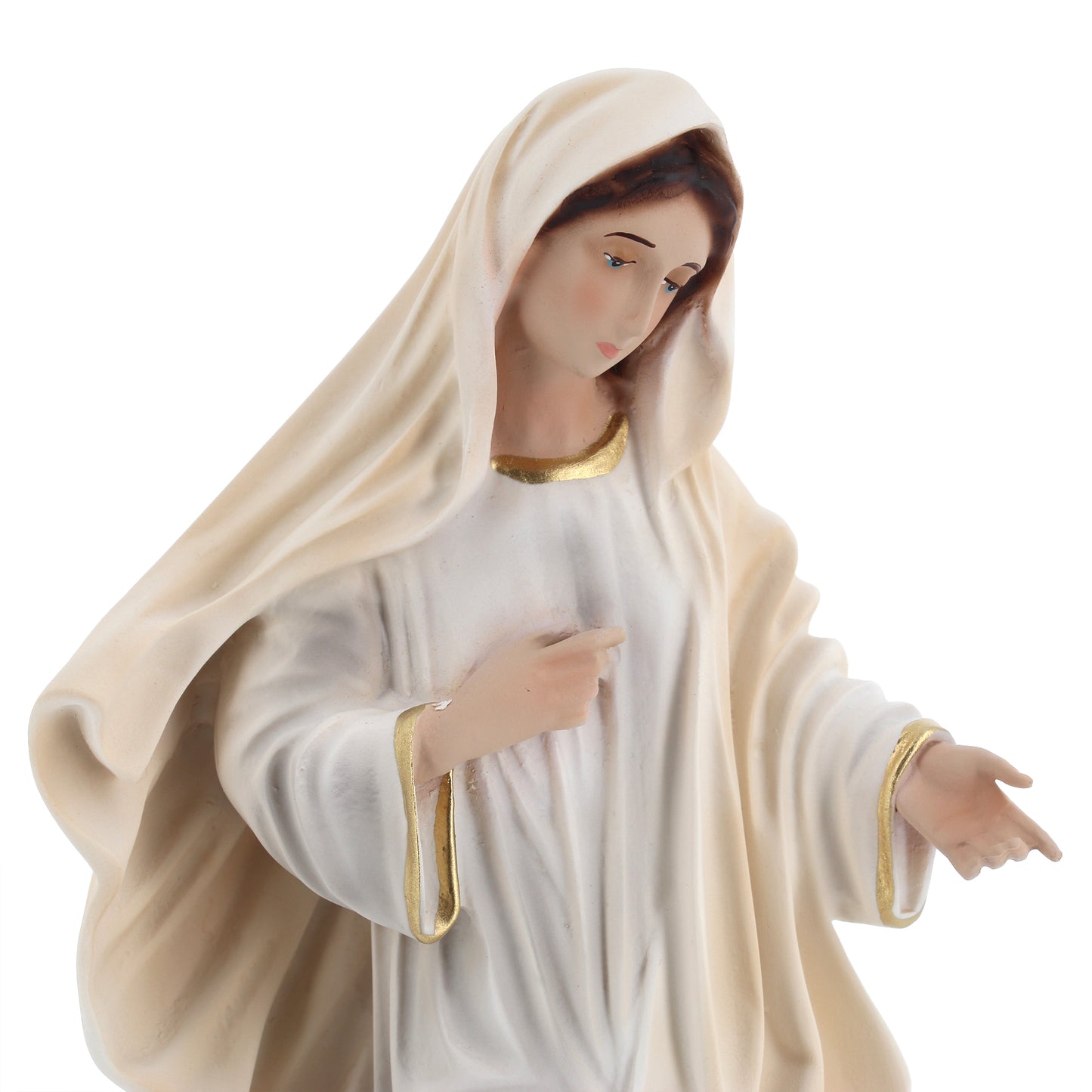 Statua Madonna Regina della pace, in resina. Altezza 30 cm