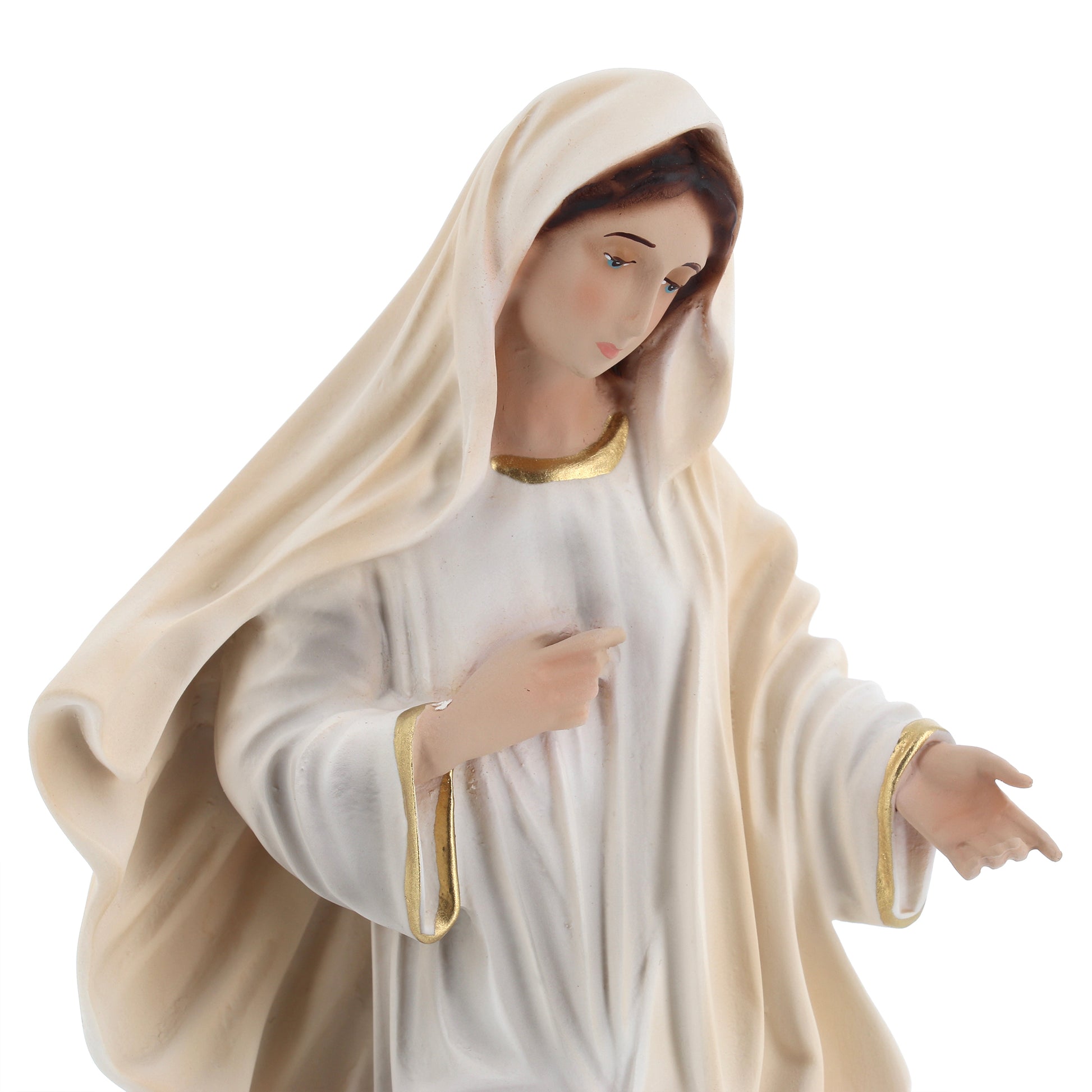 Statua Madonna Regina della pace, in resina. Altezza 30 cm