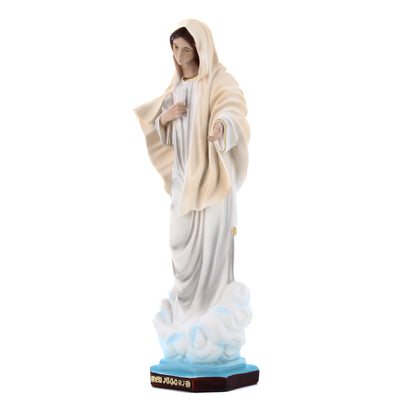 Statua Madonna Regina della pace, in resina. Altezza 30 cm