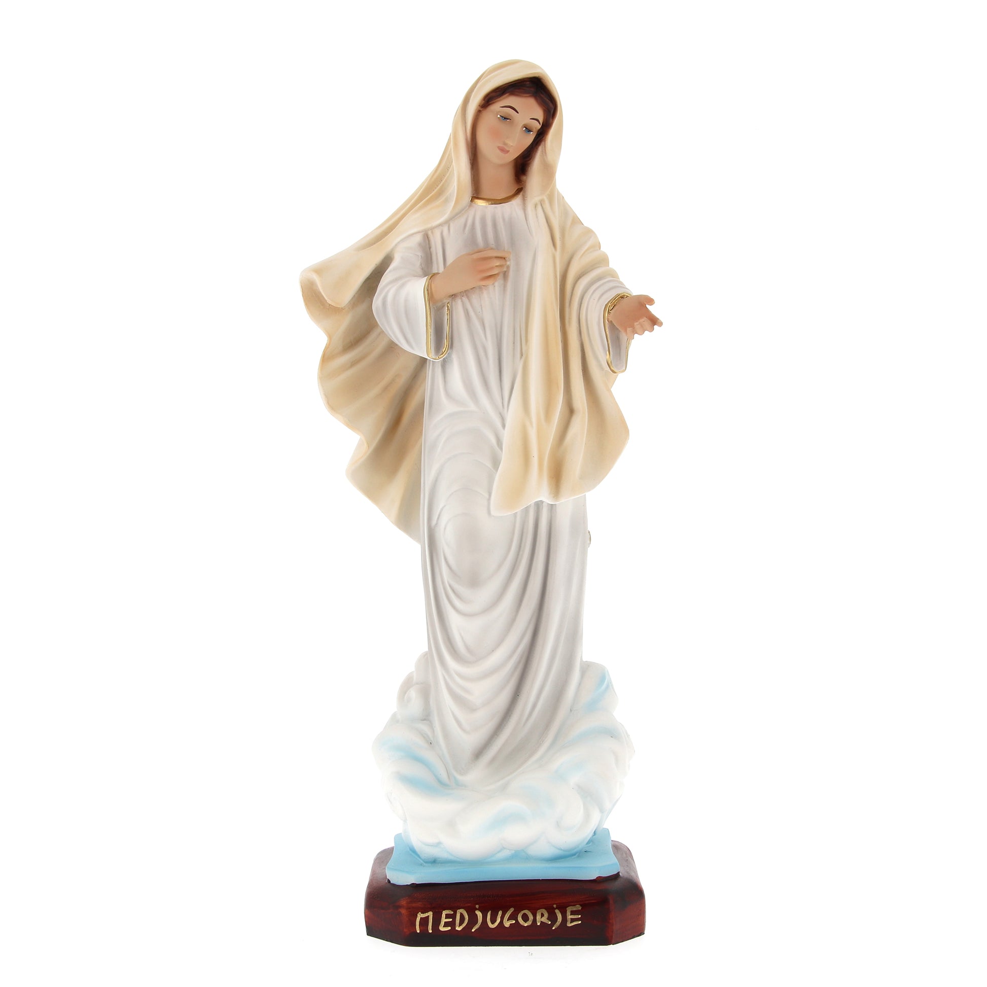Statua Madonna Regina della pace, in resina vuota. Altezza 40 cm