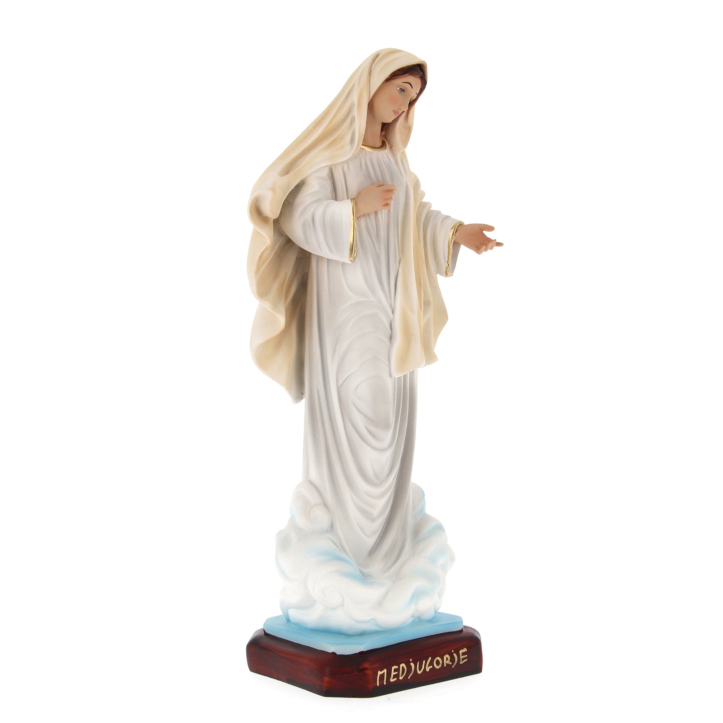 Statua Madonna Regina della pace, in resina vuota. Altezza 40 cm