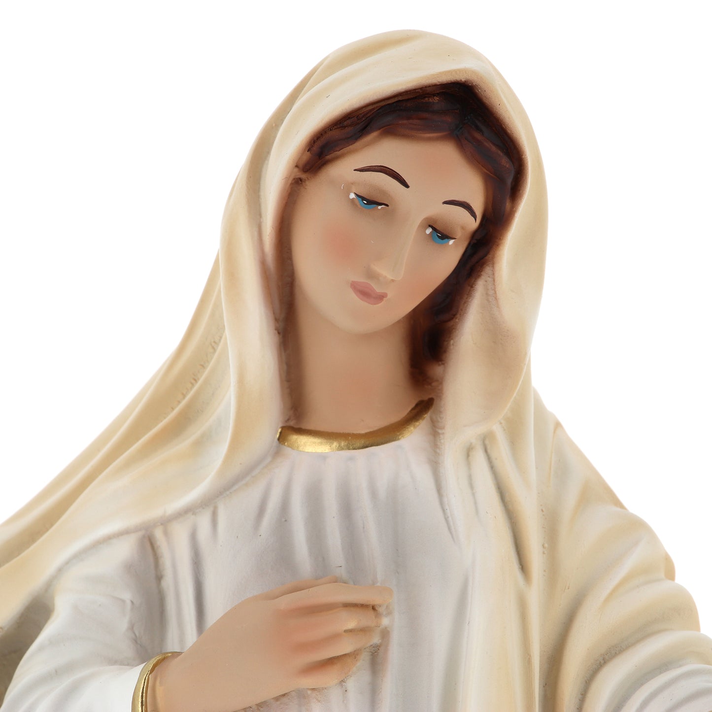 Statua Madonna Regina della pace, in resina vuota. Altezza 40 cm
