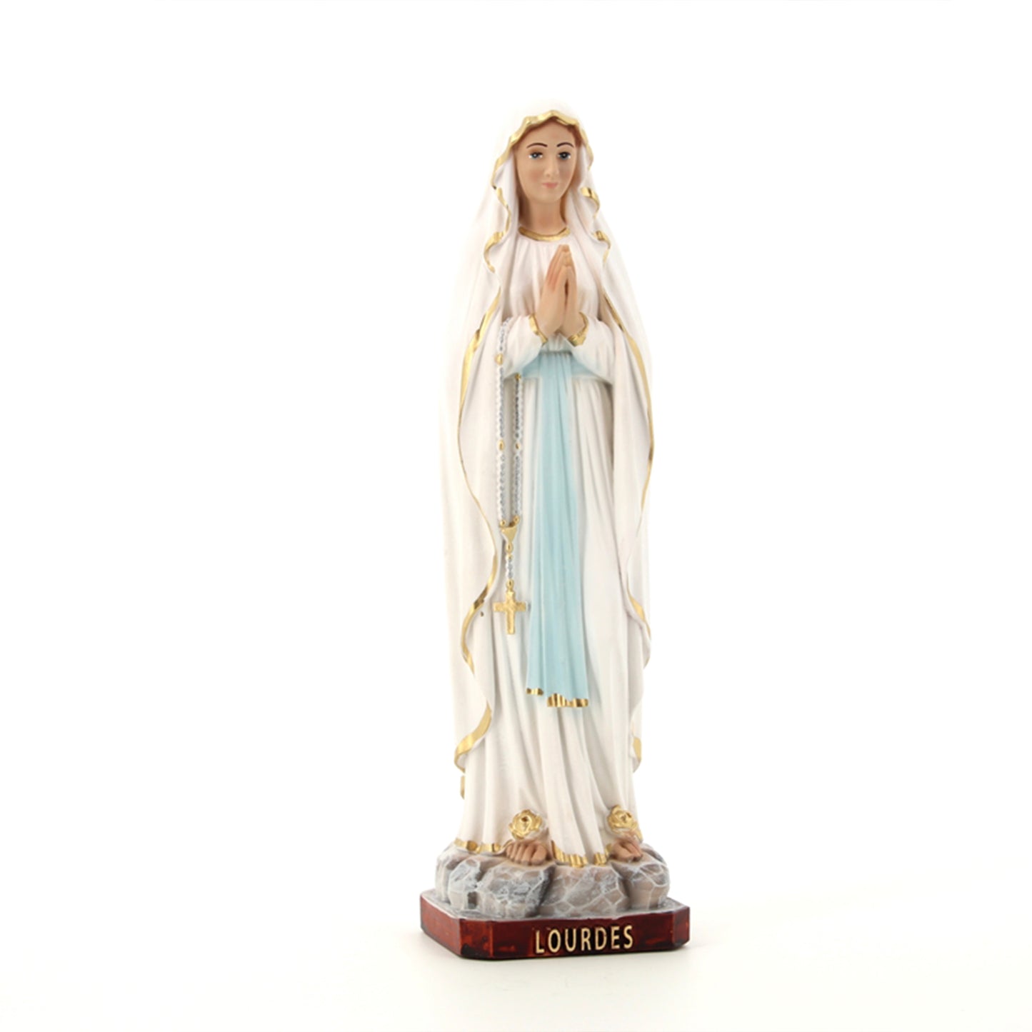 Statua Madonna di Lourdes, in resina. Altezza 31 cm