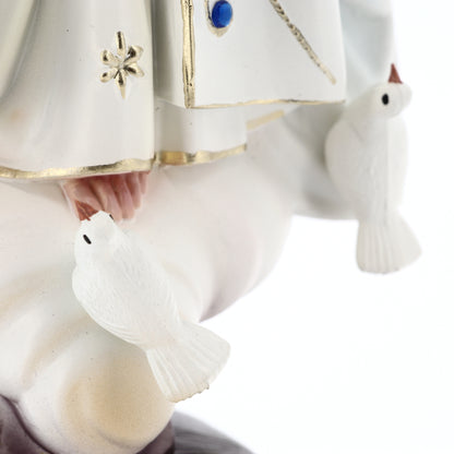 Statua Madonna di Fatima con corona, in resina. Altezza 31 cm