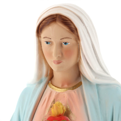 Statua sacro cuore di Maria in resina colorata h. 31 cm