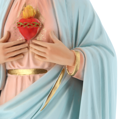 Statua sacro cuore di Maria in resina colorata h. 31 cm