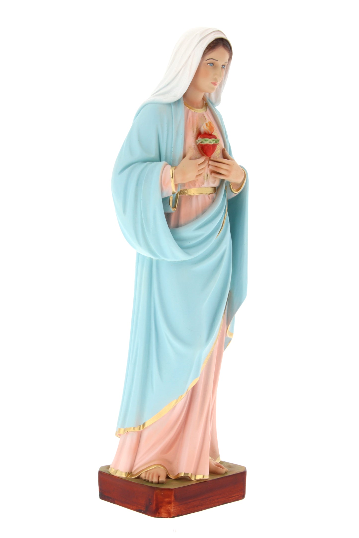Statua sacro cuore di Maria in resina colorata h. 31 cm