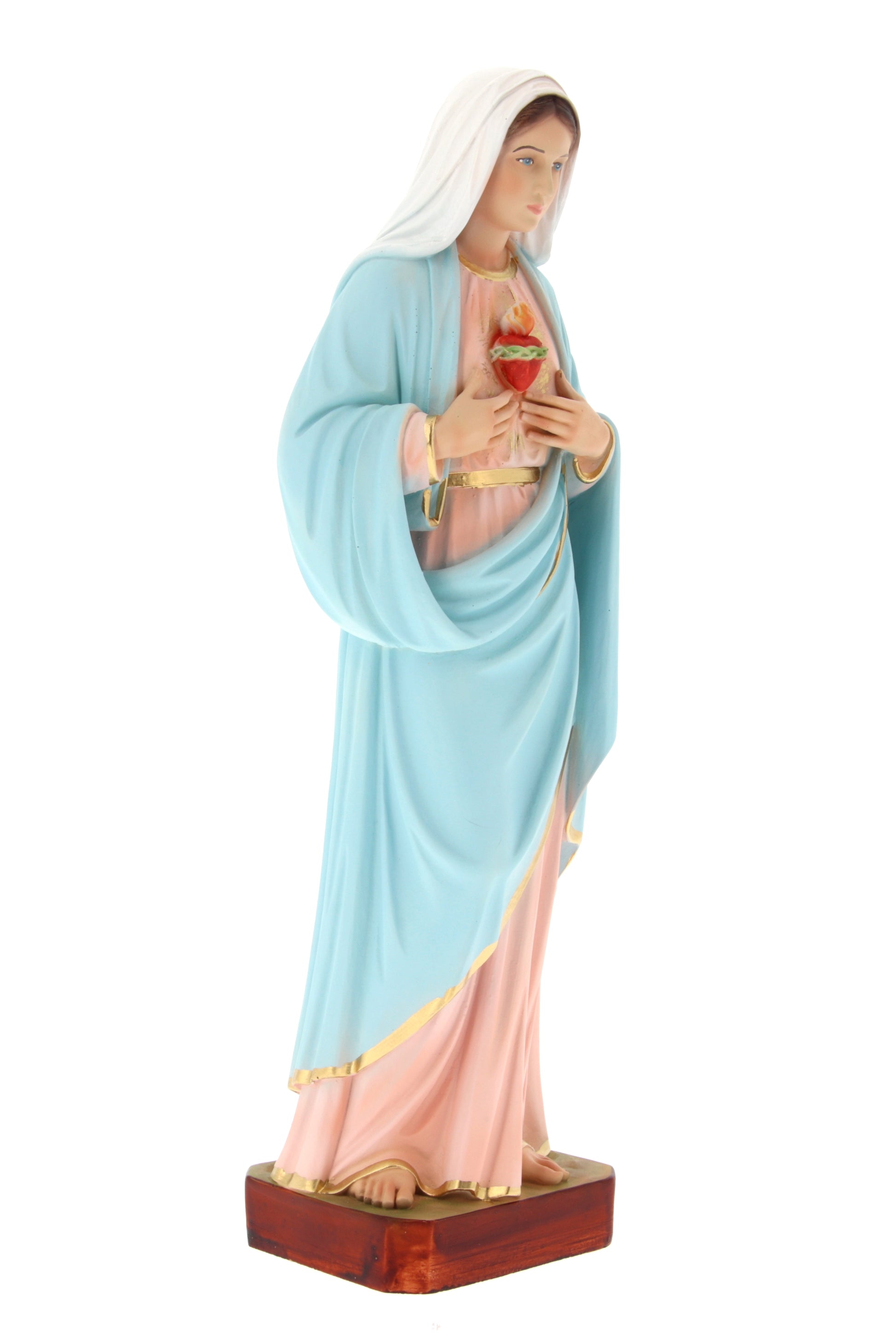 Statua sacro cuore di Maria in resina colorata h. 31 cm
