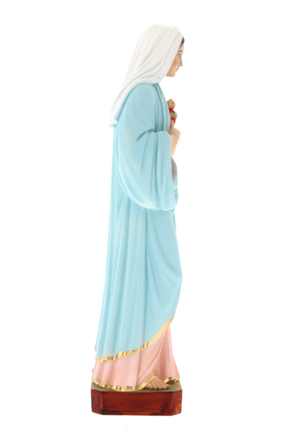 Statua sacro cuore di Maria in resina colorata h. 31 cm