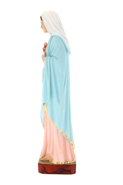 Statua sacro cuore di Maria in resina colorata h. 31 cm
