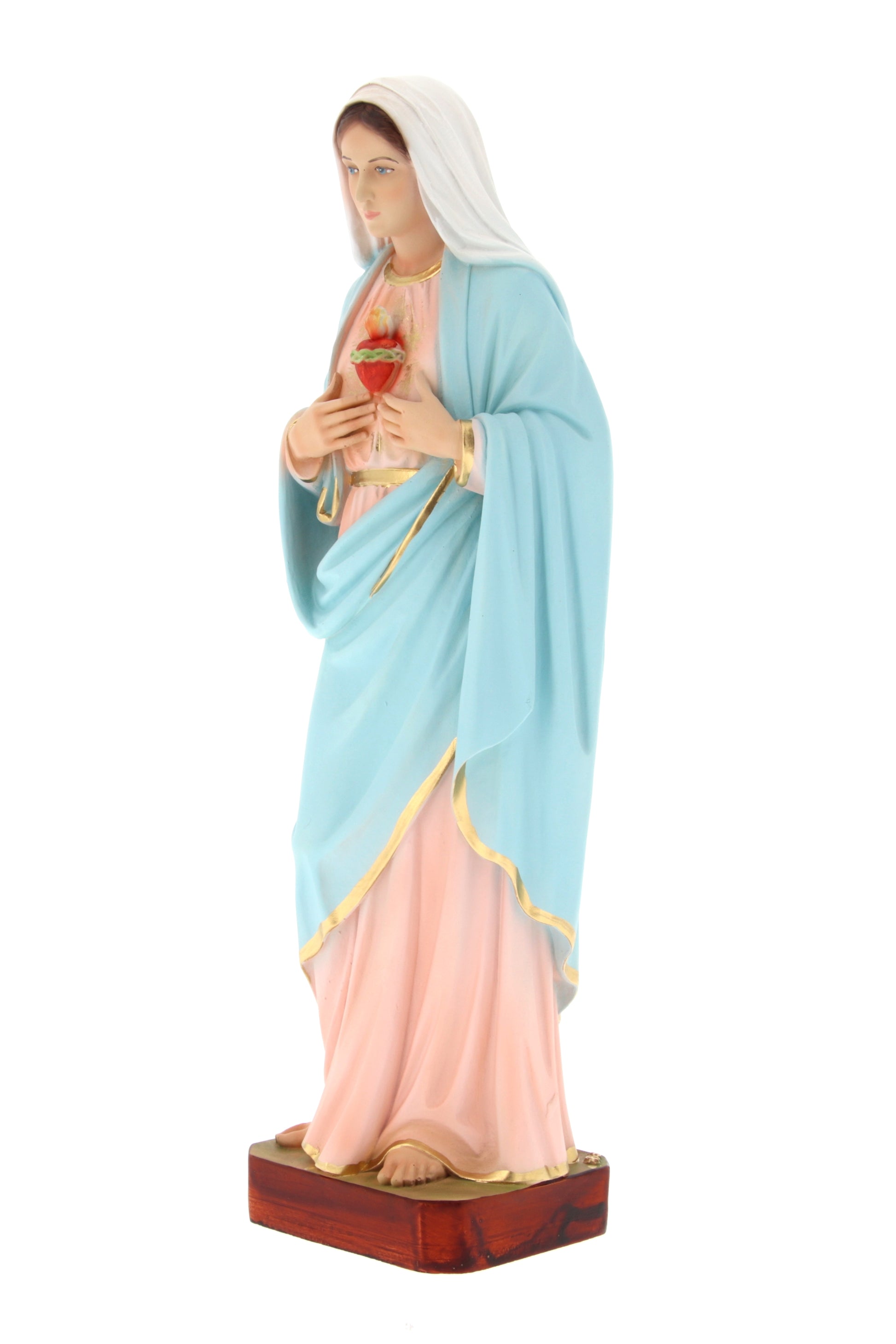 Statua sacro cuore di Maria in resina colorata h. 31 cm
