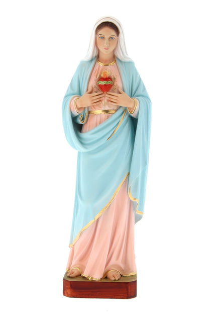 Statua sacro cuore di Maria in resina colorata h. 31 cm