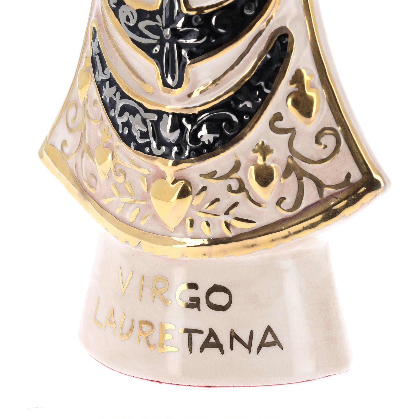 Statua Madonna di Loreto, in ceramica colorata. Altezza 34 cm