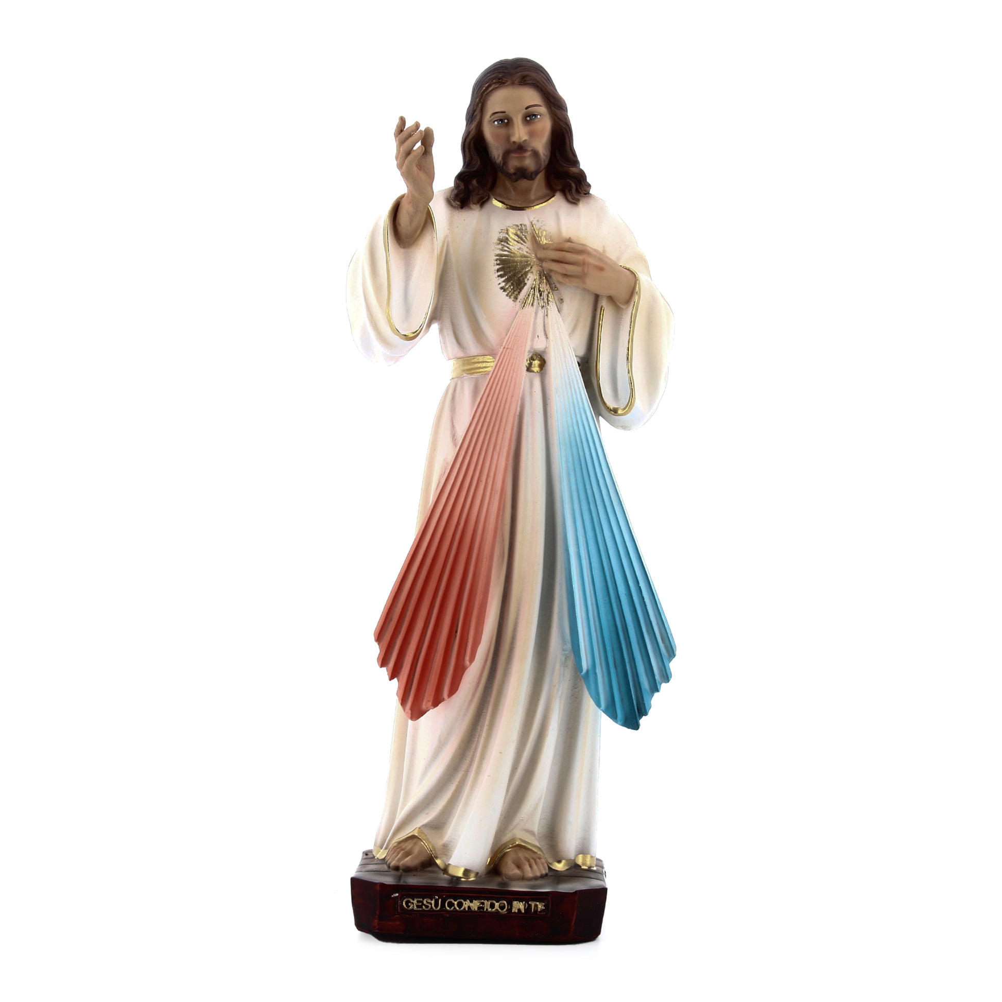 Statua Gesù misericordioso, in resina. Altezza 30 cm