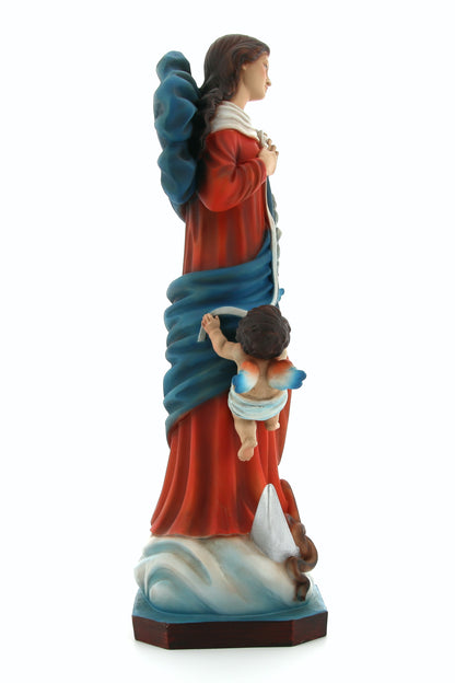 Statua Maria che scioglie i nodi, in resina. Altezza 40 cm