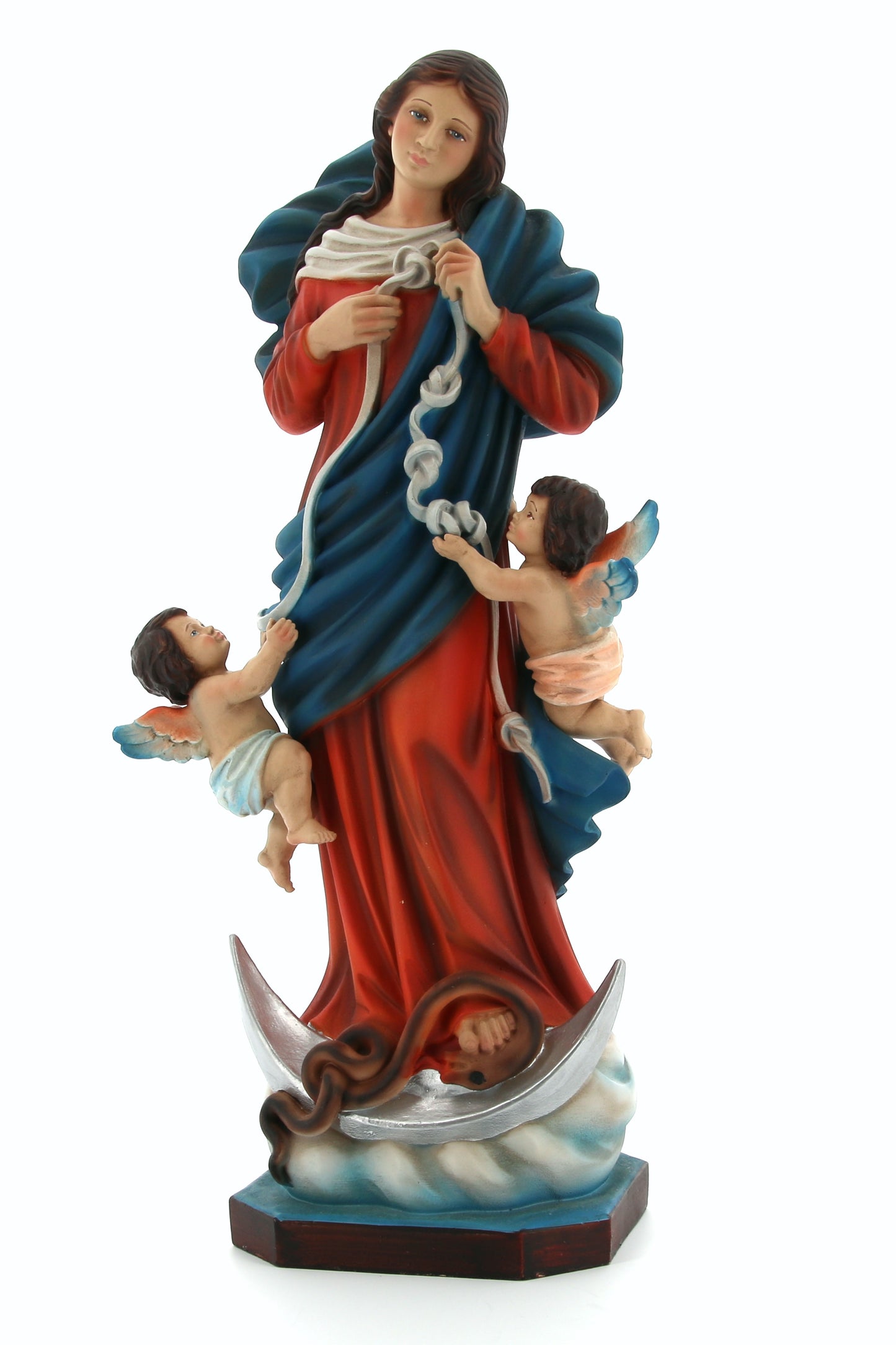 Statua Maria che scioglie i nodi, in resina. Altezza 40 cm