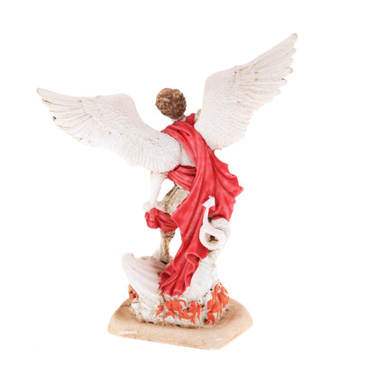 Statua San Michele Arcangelo, in resina colorata. Altezza 7 cm