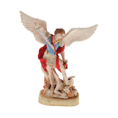 Statua San Michele Arcangelo, in resina colorata. Altezza 10 cm