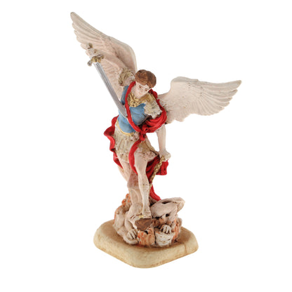 Statua San Michele Arcangelo, in resina colorata. Altezza 10 cm
