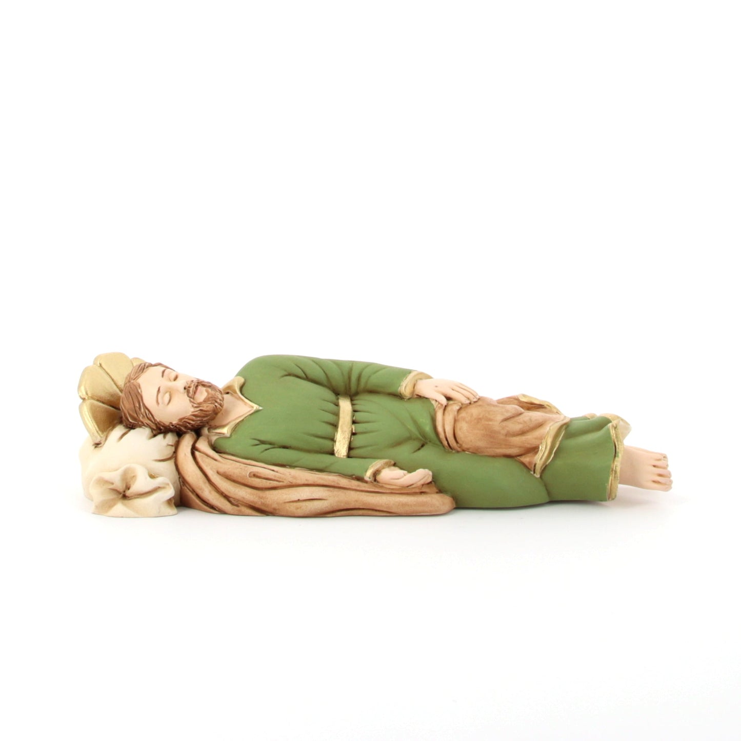 Statua San Giuseppe dormiente in polvere di marmo. Larghezza 38 cm