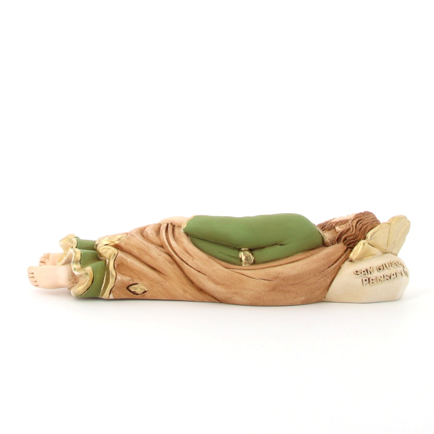 Statua San Giuseppe dormiente in polvere di marmo. Larghezza 38 cm