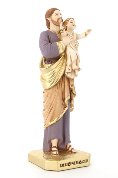 Statua San Giuseppe, in polvere di marmo. Altezza 32 cm