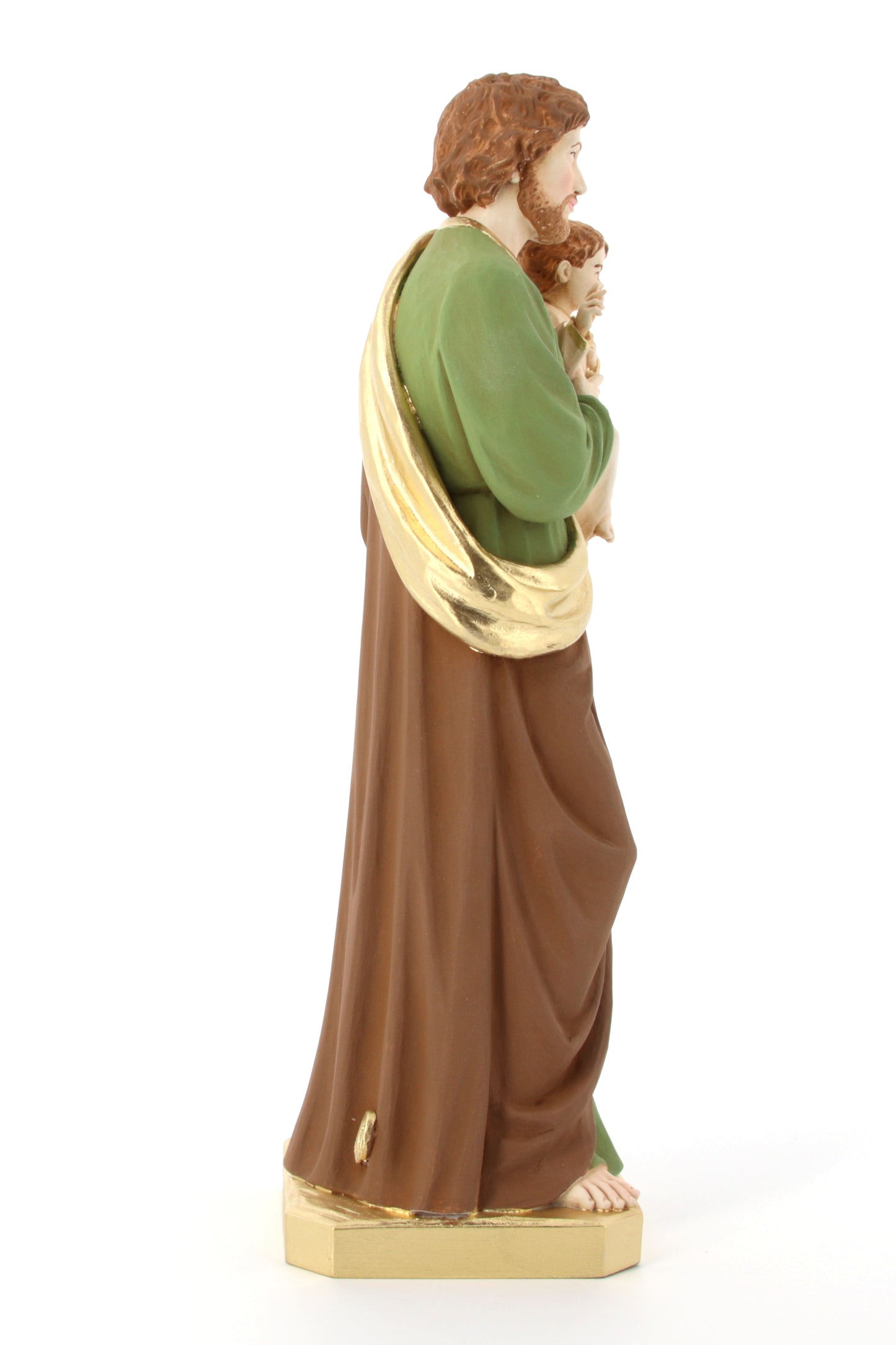 Statua San Giuseppe, in polvere di marmo colorata. Altezza 40 cm