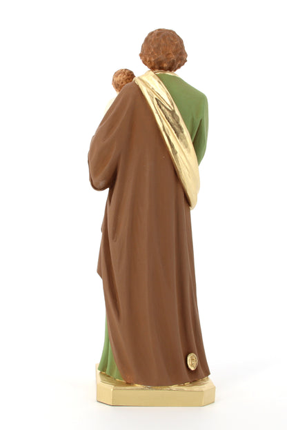 Statua San Giuseppe, in polvere di marmo colorata. Altezza 40 cm