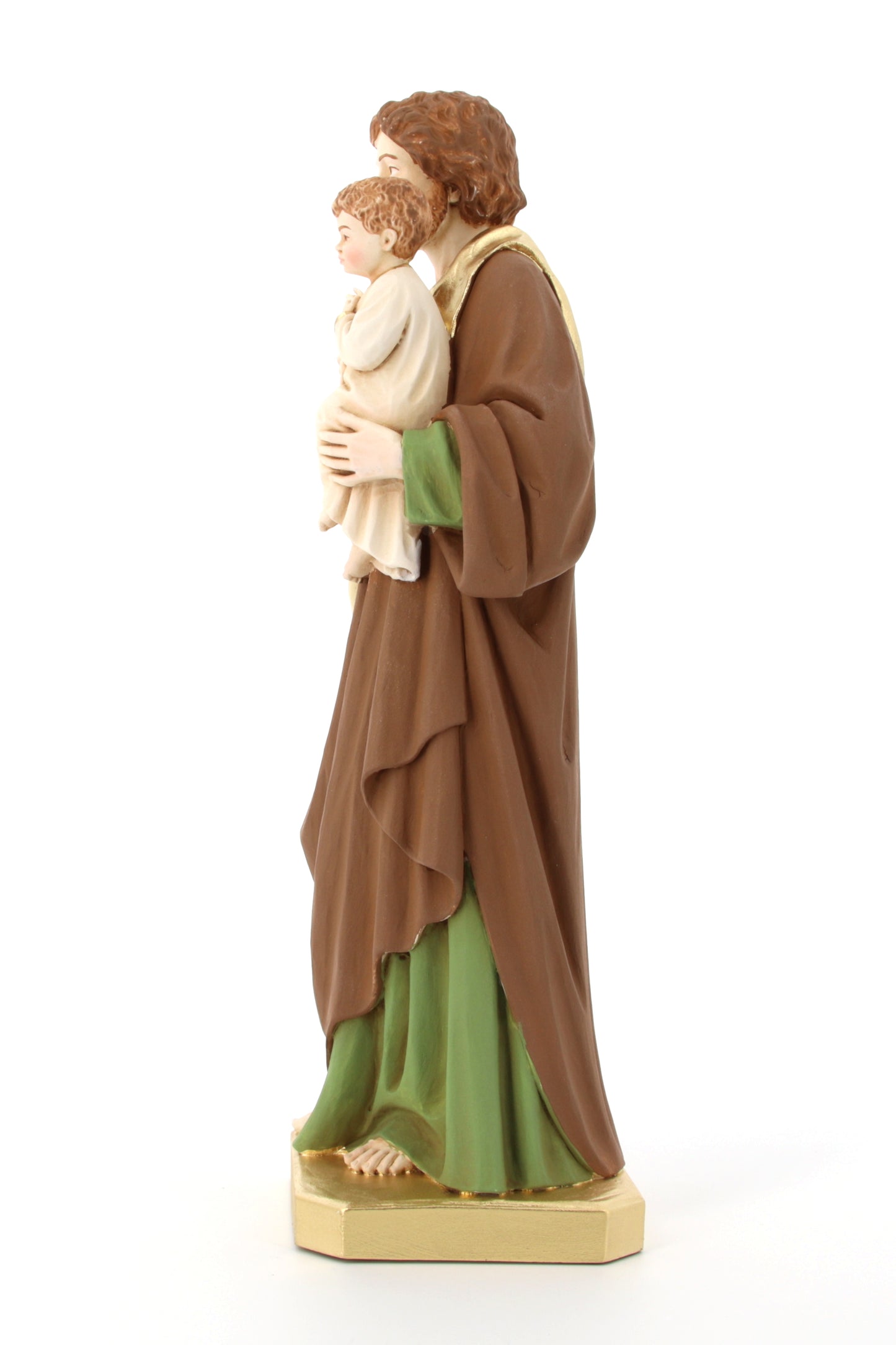 Statua San Giuseppe, in polvere di marmo colorata. Altezza 40 cm