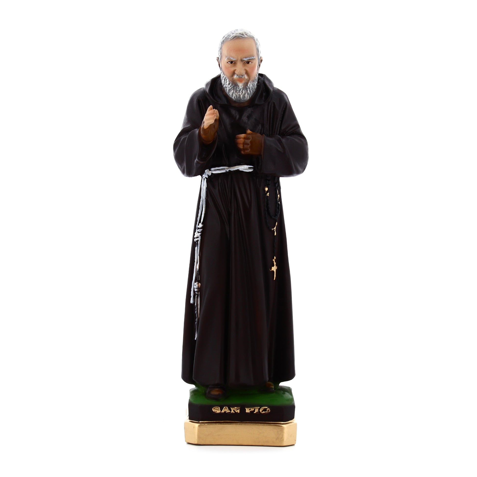 Statua san Pio da Pietrelcina, in resina colorata. Altezza 30 cm