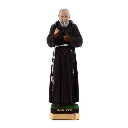 Statua san Pio da Pietrelcina, in resina colorata. Altezza 30 cm