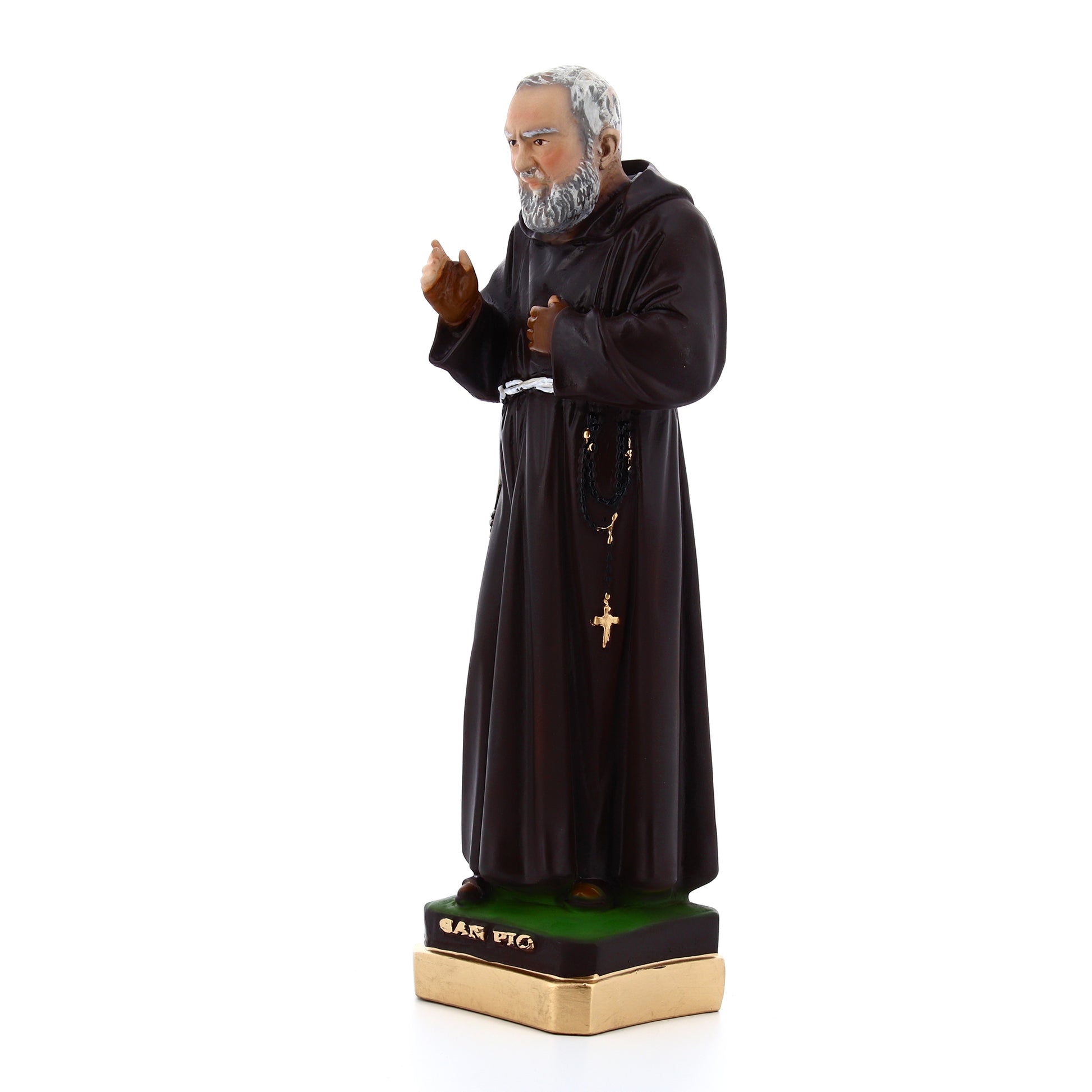 Statua san Pio da Pietrelcina, in resina colorata. Altezza 30 cm